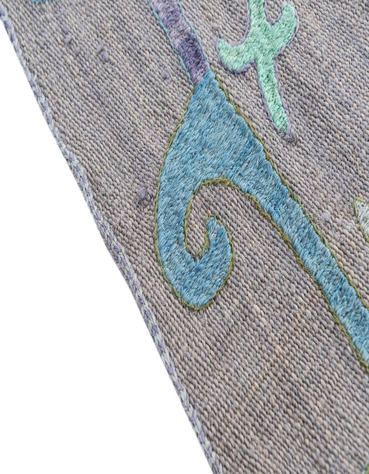 Detail image of  2' 2 x 7' 9  Hand Woven Kilim Suzani Wool Runner Rug
