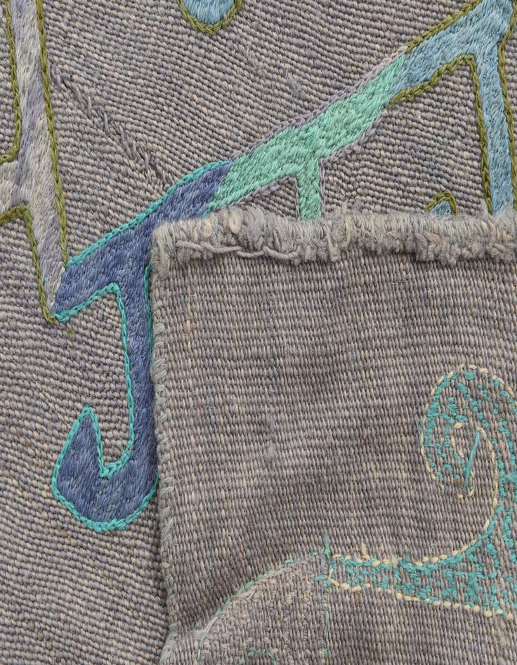 Detail image of  3' 4 x 10' 3  Hand Woven Kilim Suzani Wool Runner Rug