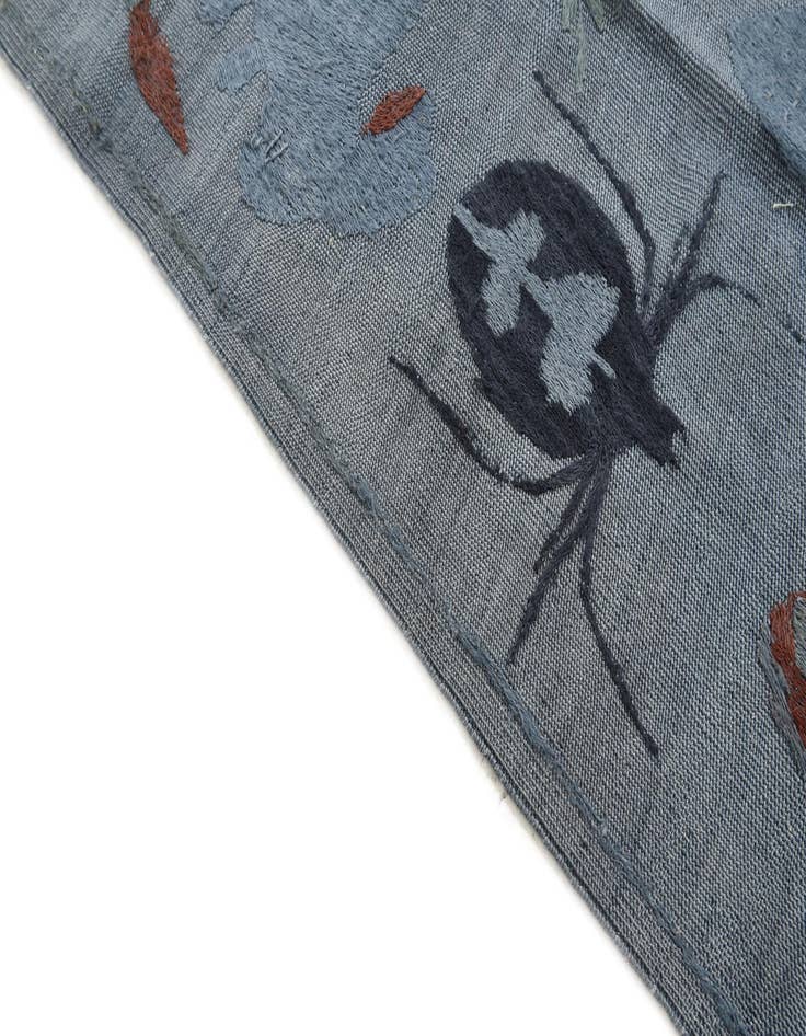 Detail image of 2' 3 x 9' 7 Hand Woven Kilim Suzani Wool Runner Rug