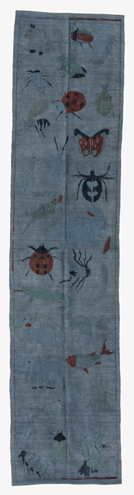  2' 3 x 9' 7  Hand Woven Kilim Suzani Wool Runner Rug