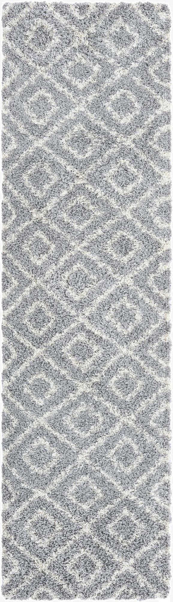  2' 7 x 10' Lattice Shag Runner Rug