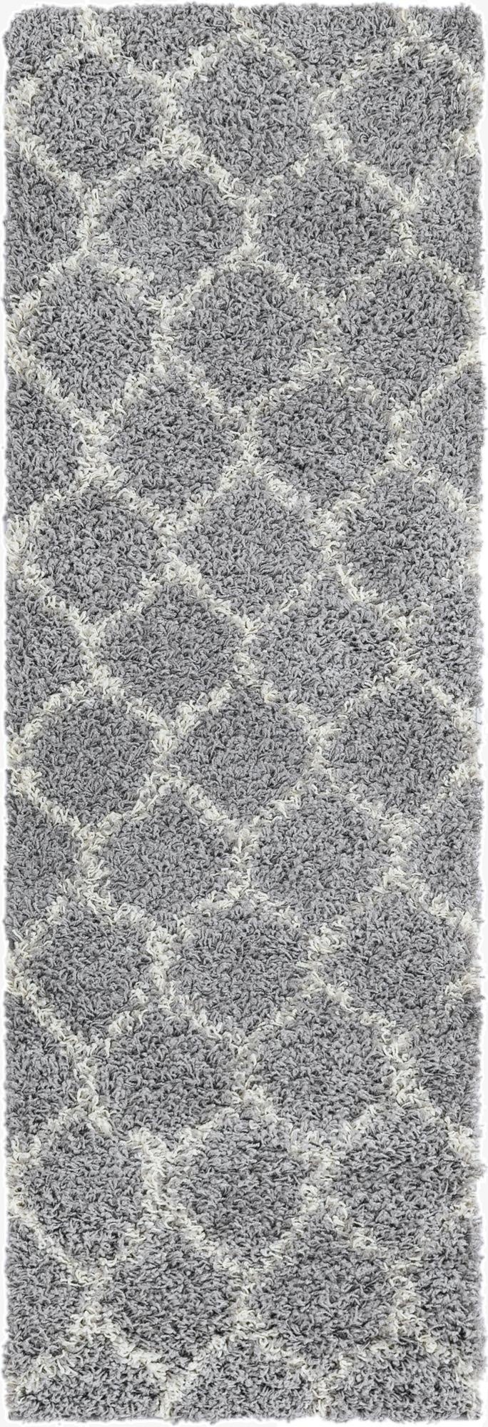  2' x 6' Lattice Shag Runner Rug