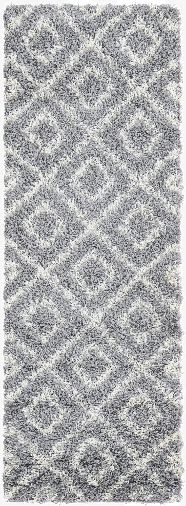  2' x 6' Lattice Shag Runner Rug
