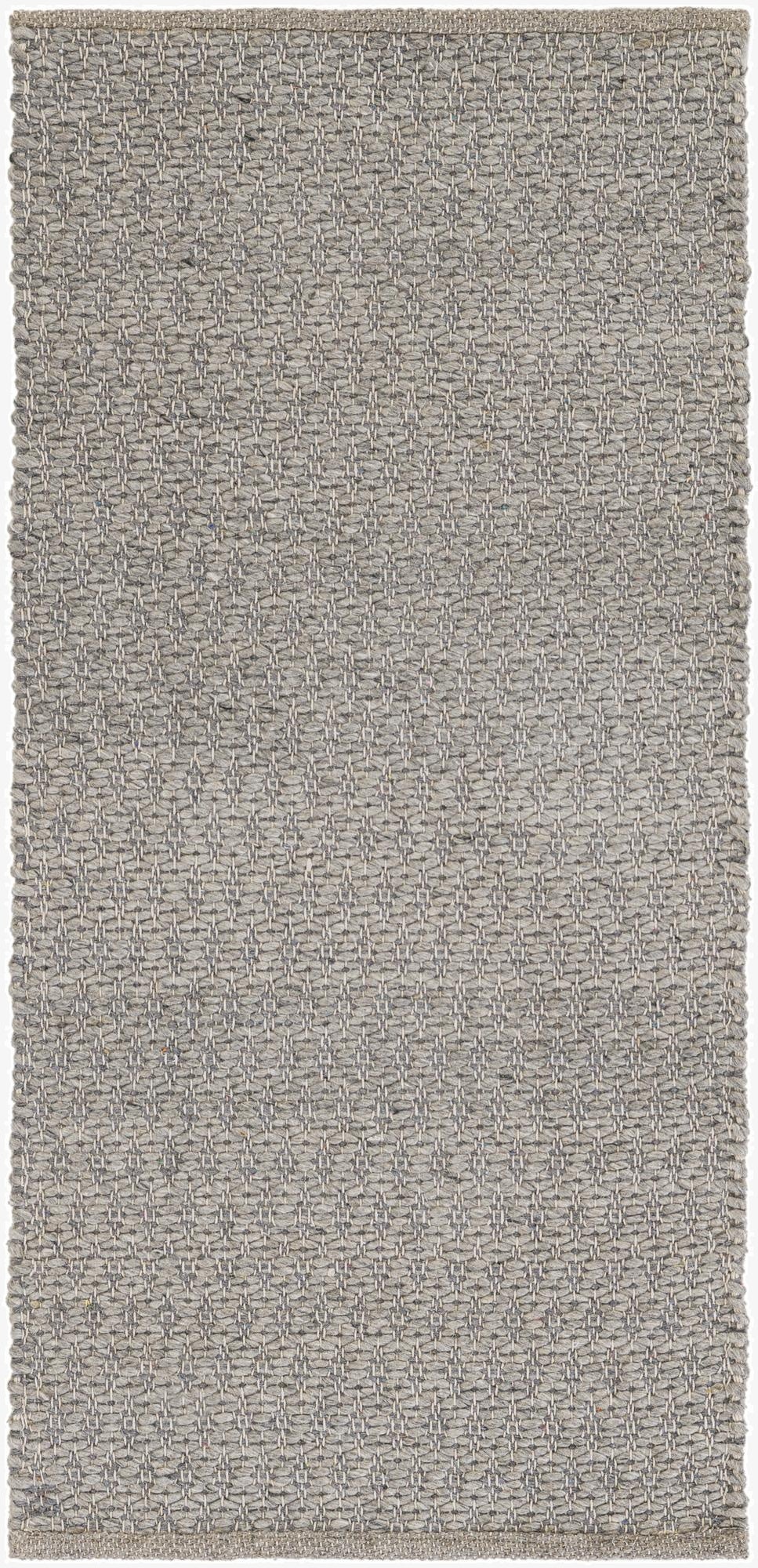  2' x 4' 1  Hand Woven Lattice Wool Runner Rug