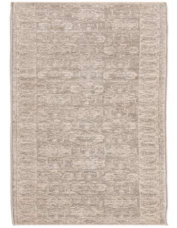 A 13 ft runner rug from the Lola Collection, featuring a distressed gray and silver Bohemian pattern, ideal for hallways.