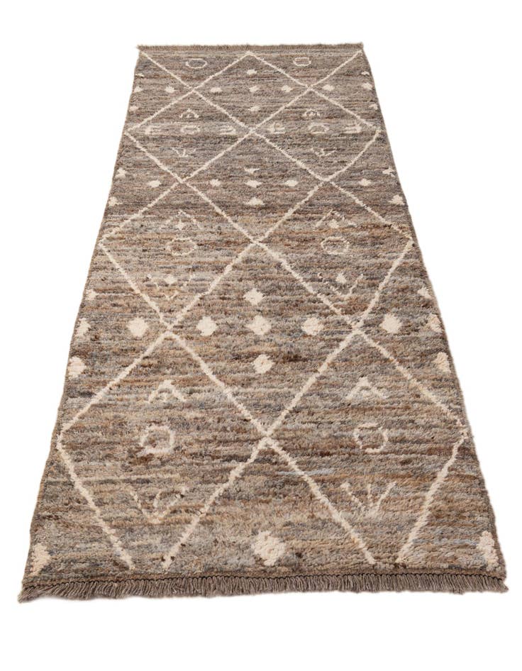 Detail image of  3' x 9' 5  Hand Knotted Moroccan Wool Runner Rug