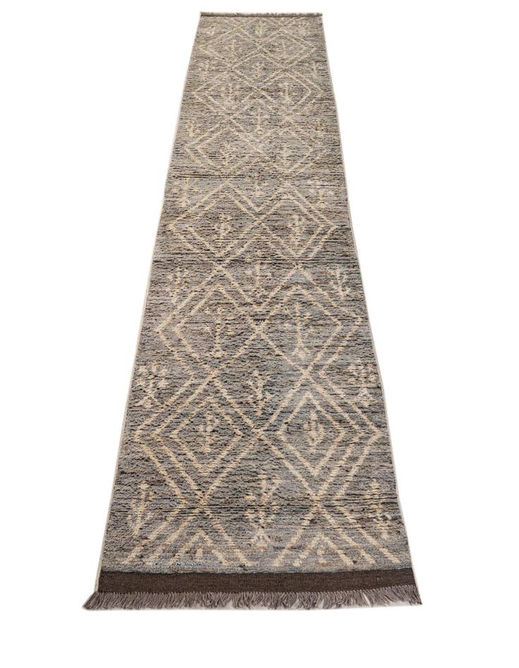 Detail image of  2' 11 x 16' 8  Hand Knotted Moroccan Wool Runner Rug