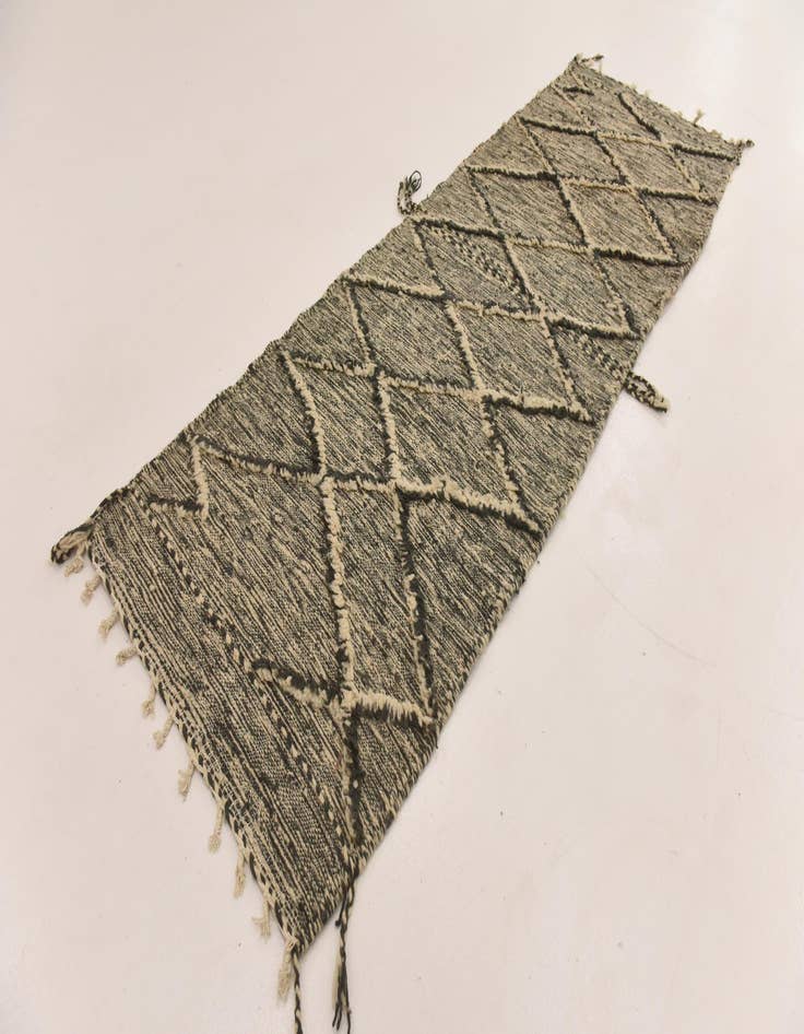 Detail image of  3' 4 x 10'  Hand Knotted Moroccan Wool Runner Rug