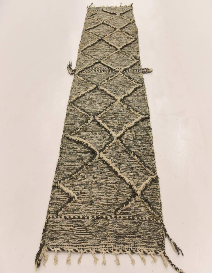 Detail image of  3' 4 x 10'  Hand Knotted Moroccan Wool Runner Rug