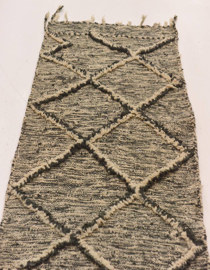 Detail image of  3' 4 x 10'  Hand Knotted Moroccan Wool Runner Rug