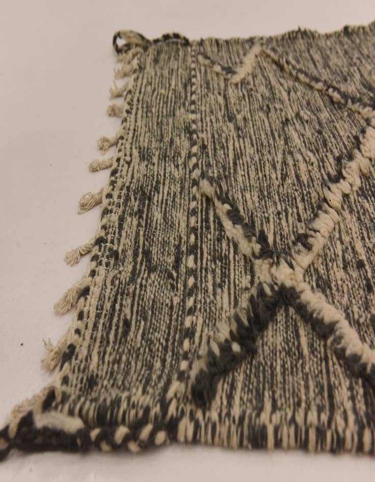 Detail image of  3' 4 x 10'  Hand Knotted Moroccan Wool Runner Rug