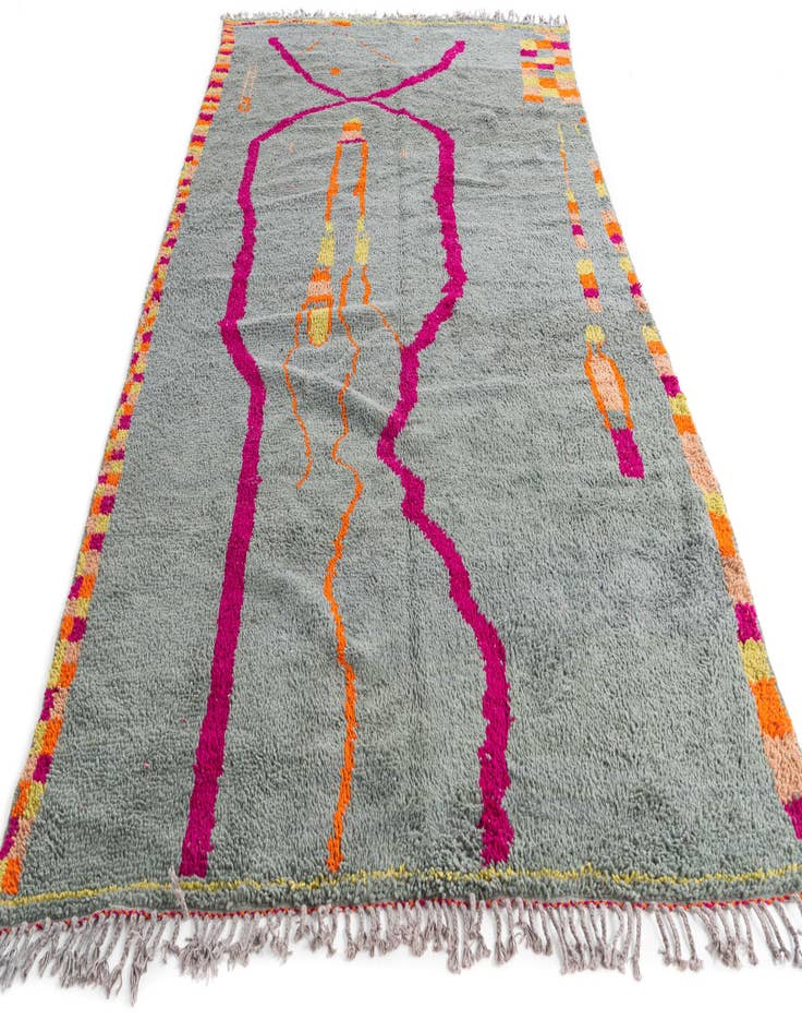 Detail image of  6' 3 x 11'  Hand Knotted Moroccan Wool Runner Rug