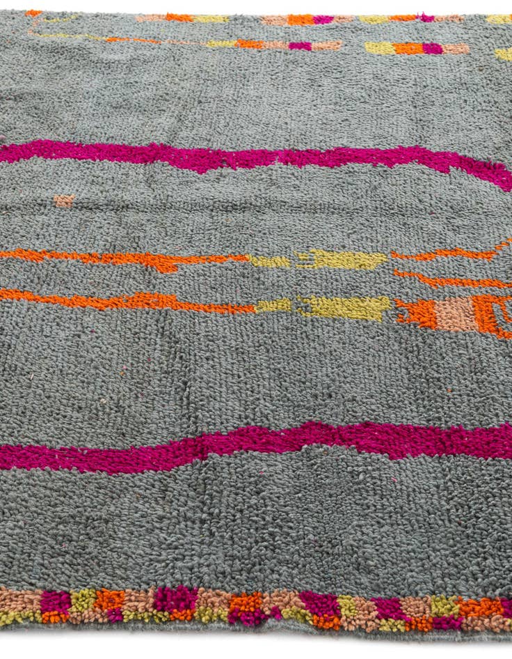 Detail image of  6' 3 x 11'  Hand Knotted Moroccan Wool Runner Rug