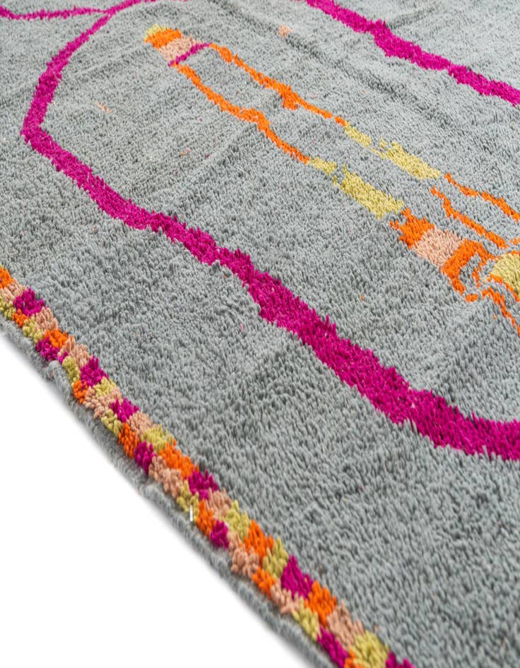 Detail image of  6' 3 x 11'  Hand Knotted Moroccan Wool Runner Rug