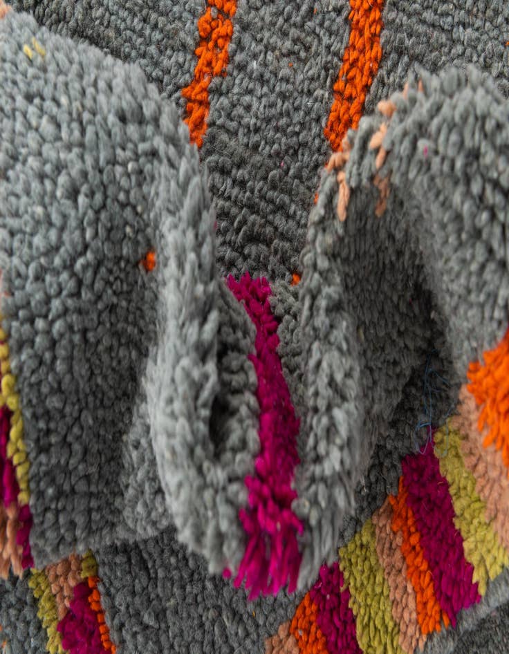 Detail image of  6' 3 x 11'  Hand Knotted Moroccan Wool Runner Rug