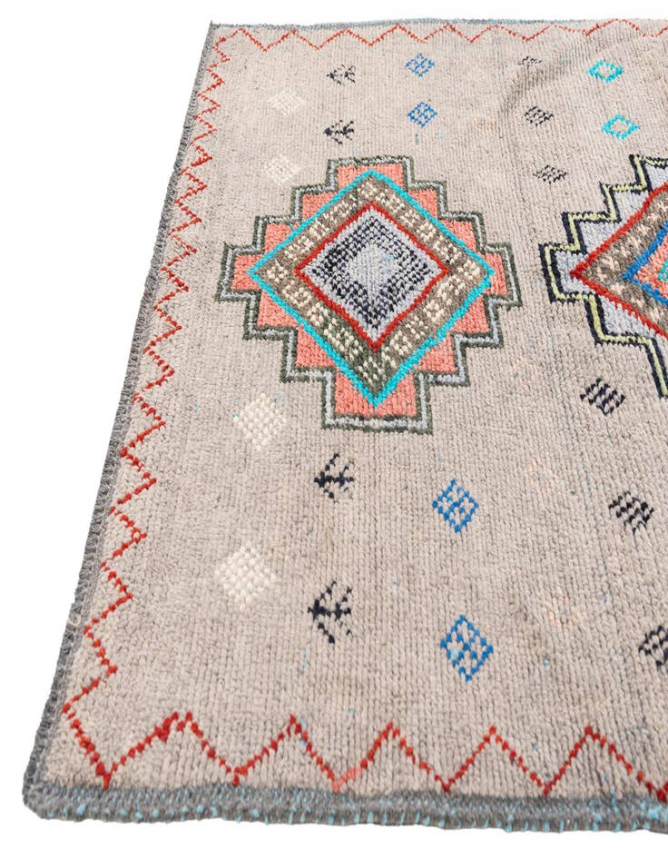 Detail image of  5' 2 x 15'  Hand Knotted Moroccan Wool Runner Rug
