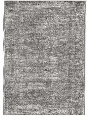 A long 12 ft gray runner rug with a distressed, shabby-chic pattern, perfect for a hallway.