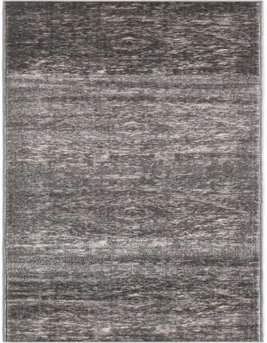 A 12 ft gray and silver shabby-chic runner rug with a textured, distressed pattern, ideal for a hallway.