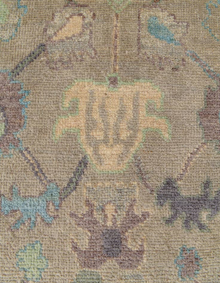 Detail image of  2' 10 x 13' 2  Hand Knotted Oushak Wool Runner Rug