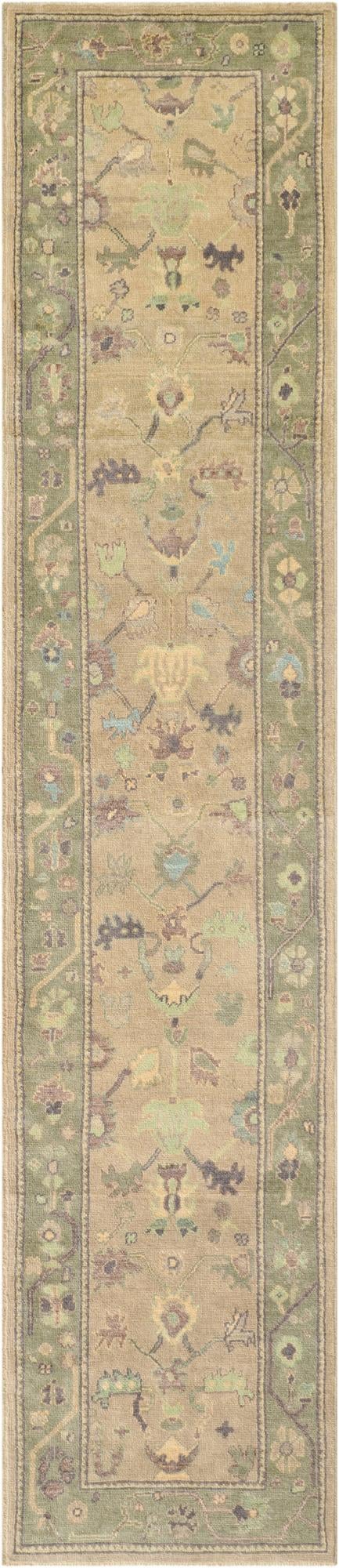  2' 10 x 13' 2  Hand Knotted Oushak Wool Runner Rug