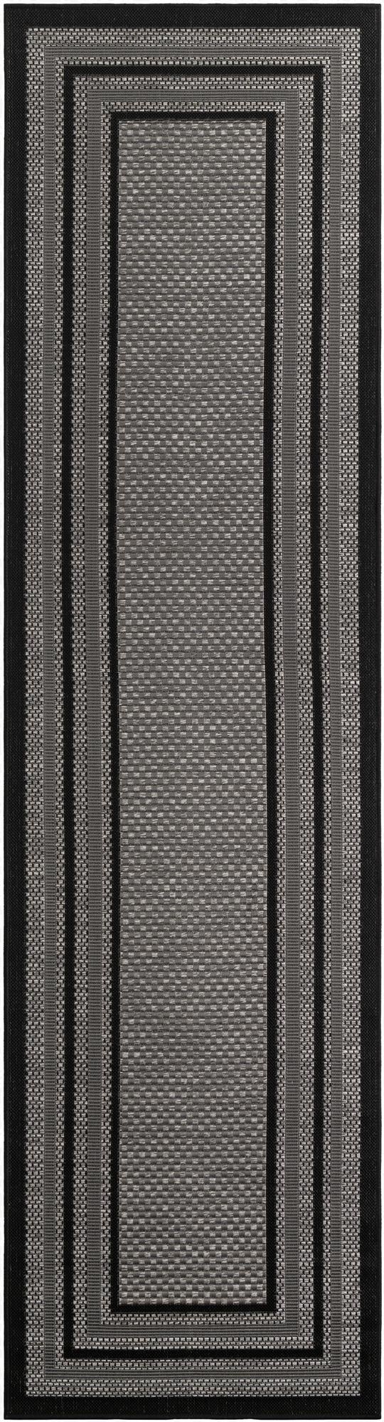  2' 7 x 10'  Washable Border Indoor / Outdoor Runner Rug