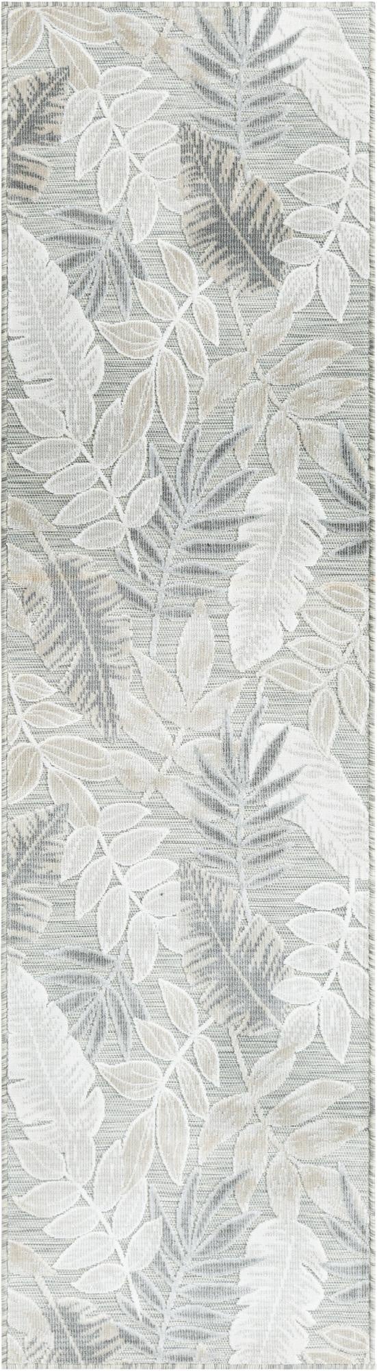  2' 2 x 8'  Washable Botanical Indoor / Outdoor Runner Rug