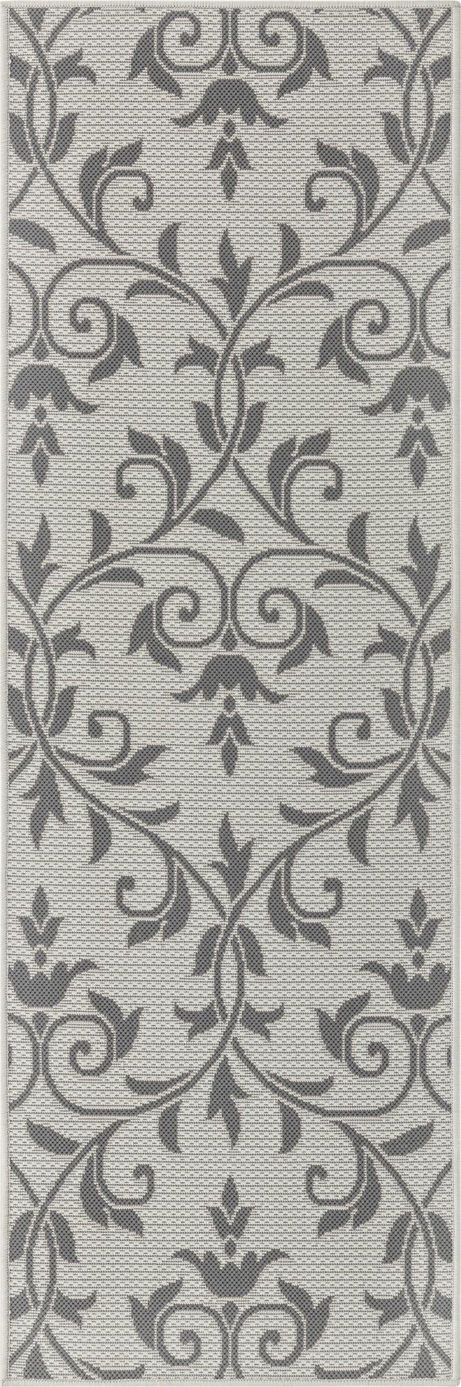  2' 2 x 6'  Washable Botanical Indoor / Outdoor Runner Rug