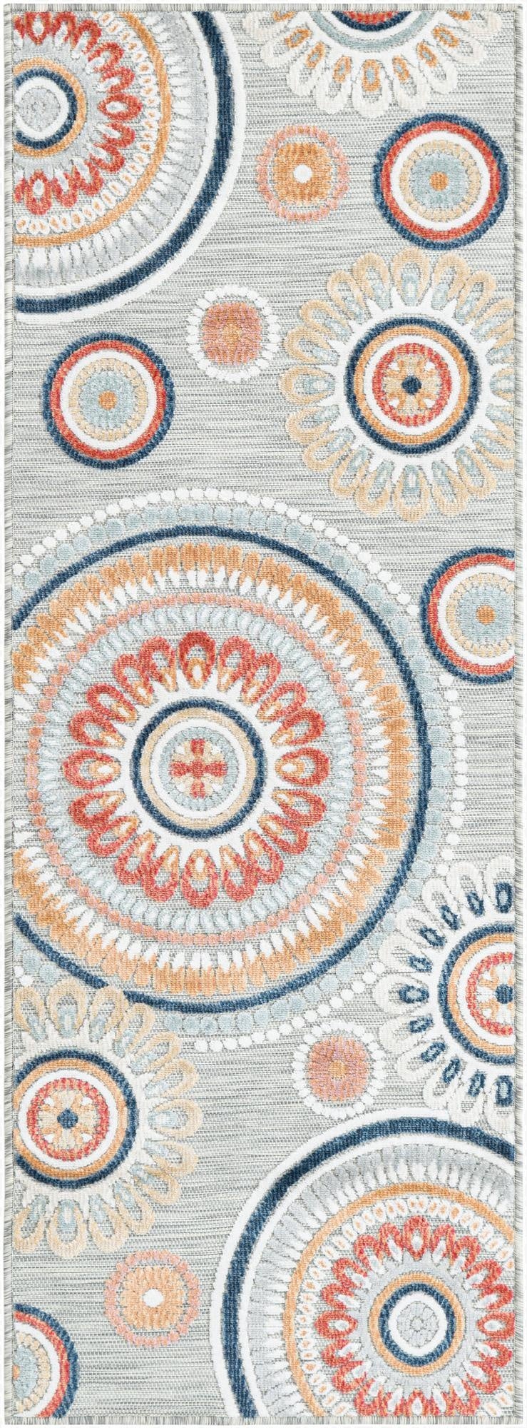  2' 2 x 6'  Washable Botanical Indoor / Outdoor Runner Rug