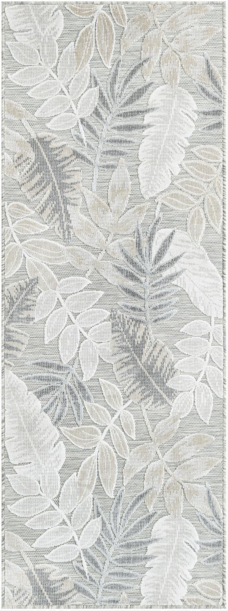  2' 2 x 6'  Washable Botanical Indoor / Outdoor Runner Rug