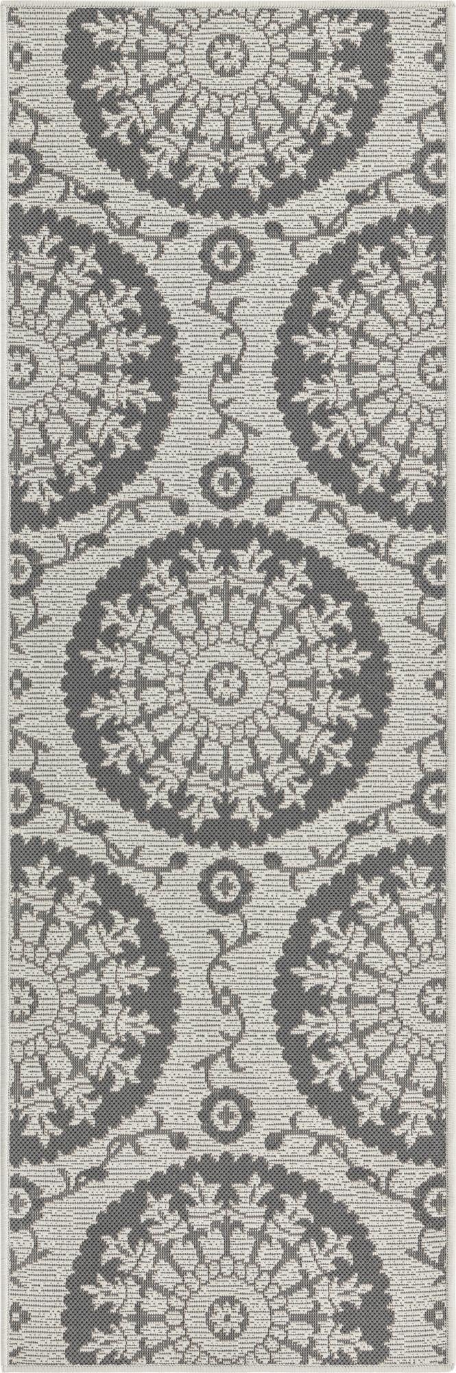  2' 2 x 6'  Washable Botanical Indoor / Outdoor Runner Rug