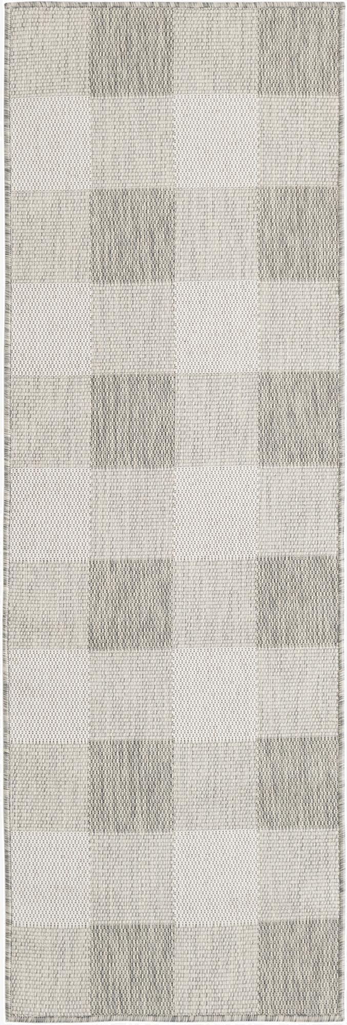  2' x 6'  Washable Checkered Indoor / Outdoor Runner Rug