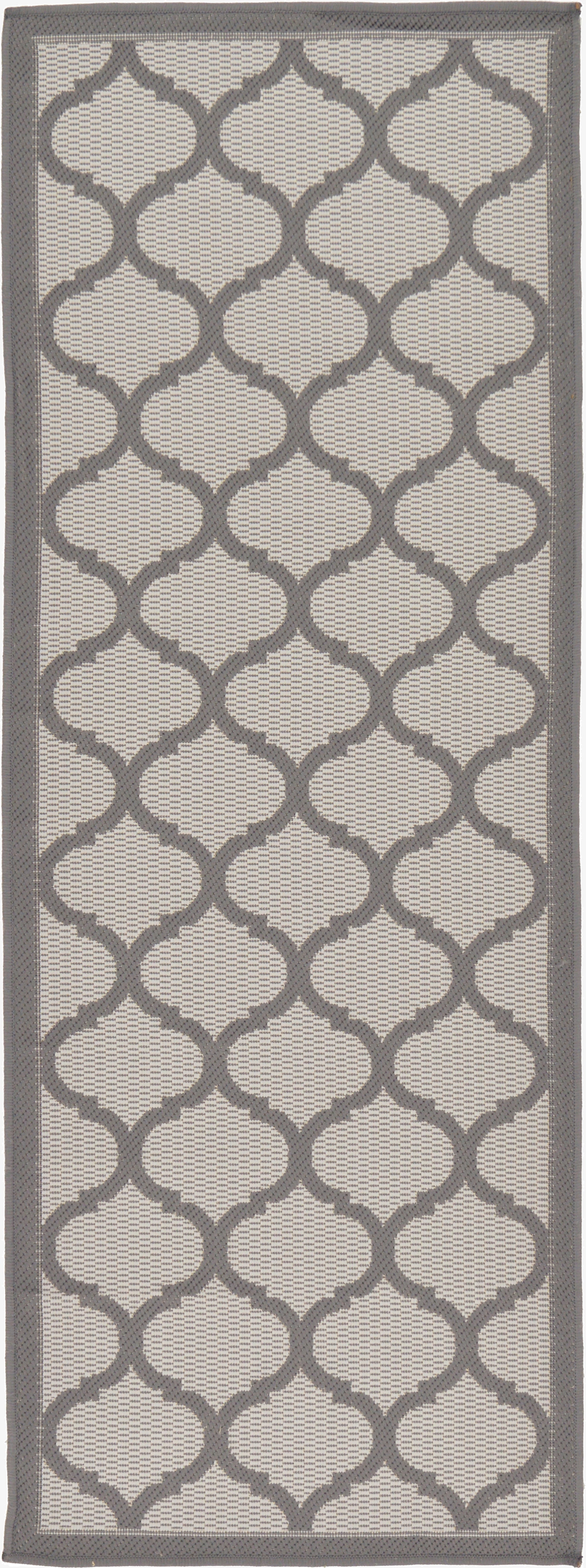  2' 2 x 6'  Washable Lattice Indoor / Outdoor Runner Rug