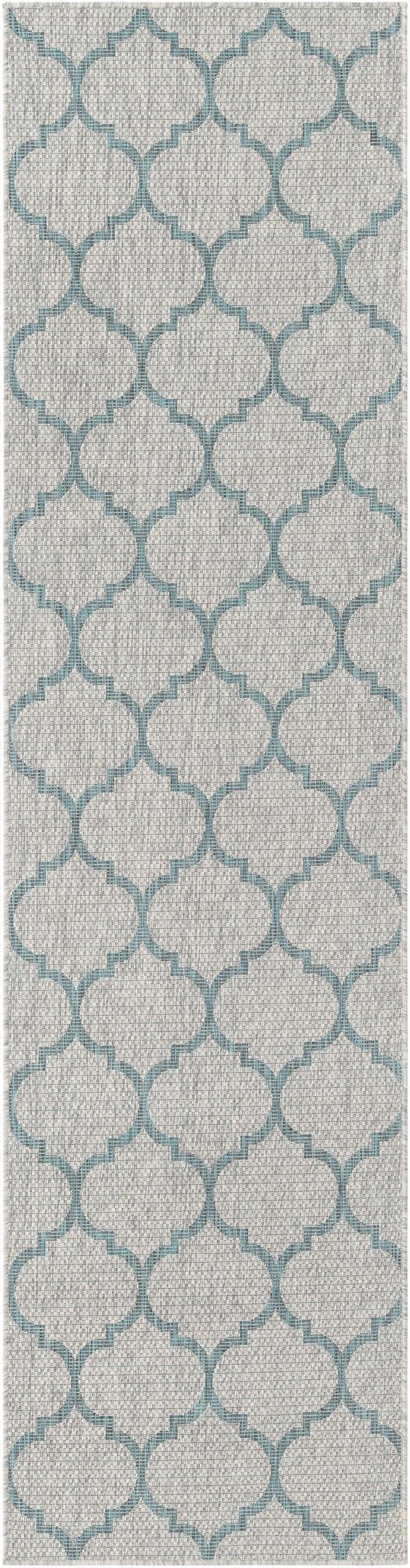  2' 7 x 10'  Washable Lattice Indoor / Outdoor Runner Rug