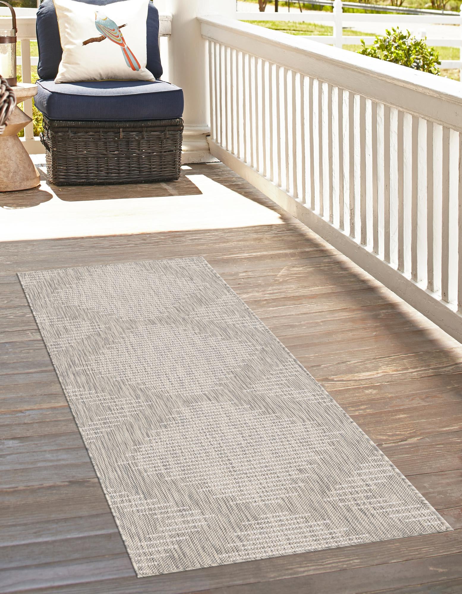 Gray 2' x 4' Modern Indoor / Outdoor Runner Rug | Rugs.com