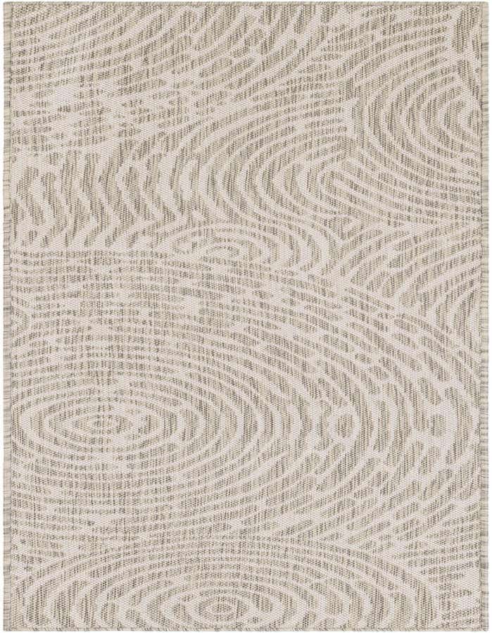 A 6 ft runner rug with a modern abstract pattern in varying shades of gray, suitable for indoor/outdoor use.