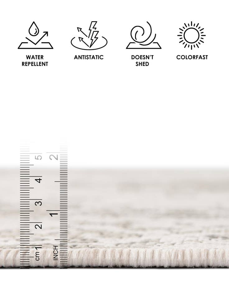 Detail image of  2' 7 x 12'  Washable Traditional Indoor / Outdoor Runner Rug