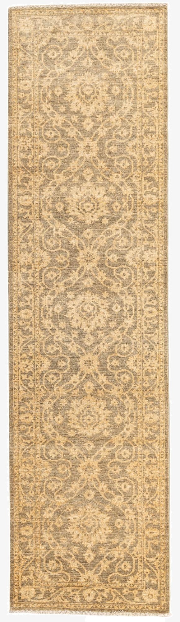  2' 7 x 9' 10  Hand Knotted Peshawar Ziegler Oriental Runner Rug