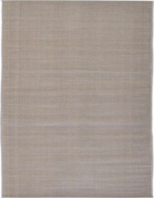 A 10 ft runner rug from the SoHo collection, featuring a flat, solid gray-silver tone, ideal for hallways.