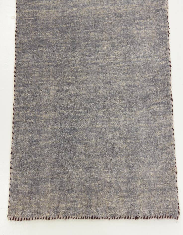 Detail image of  2' 7 x 6' 7  Hand Knotted Solid Gabbeh Wool Runner Rug