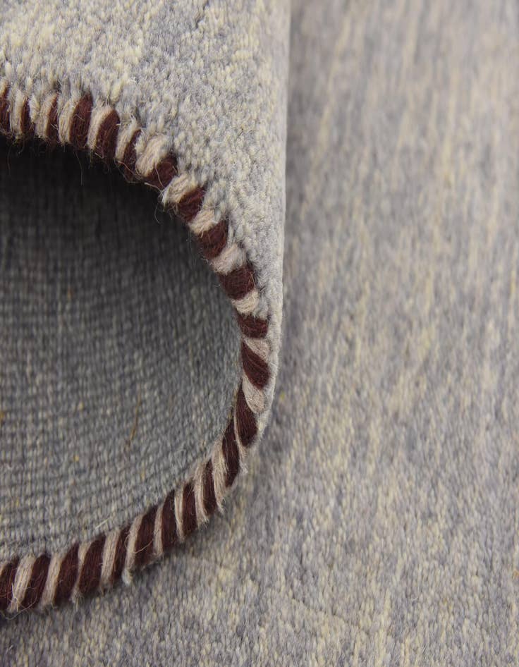 Detail image of  2' 7 x 6' 7  Hand Knotted Solid Gabbeh Wool Runner Rug