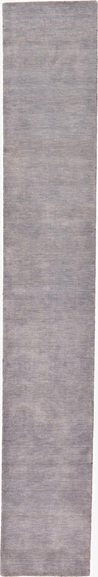  2' 7 x 16' 5  Hand Knotted Solid Gabbeh Wool Runner Rug