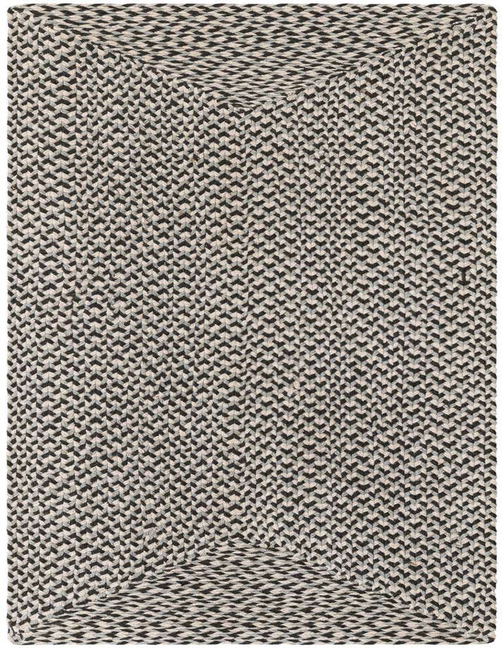 A 6 ft runner rug with a braided texture in shades of gray and silver, featuring a modern, tight-knit pattern.