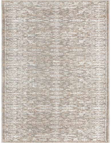 A 14 ft runner rug in shades of gray and silver with a distressed Oriental floral pattern, ideal for a hallway.