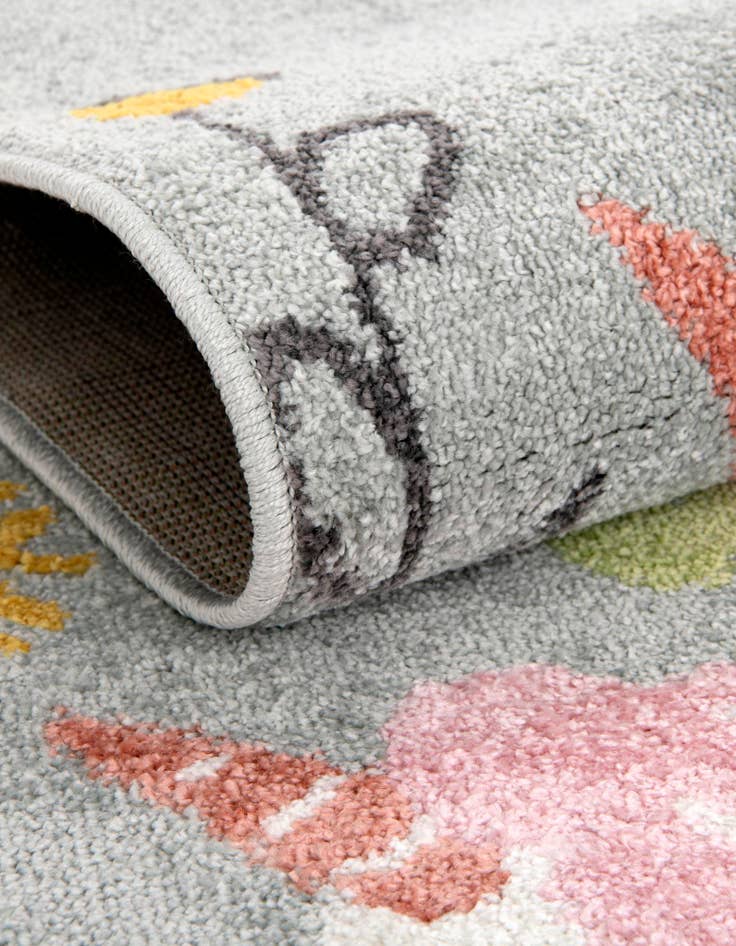 Detail image of  2' 2 x 4' Unicorns Whimsy Kids Runner Rug