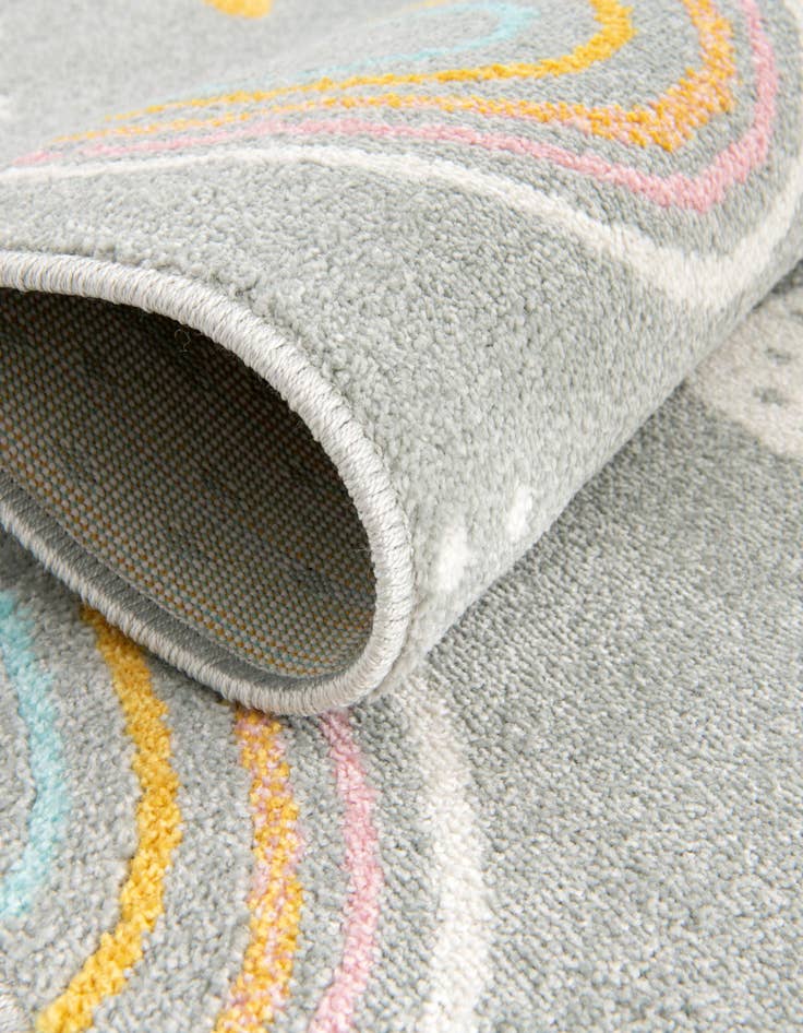 Detail image of  2' 2 x 6' Clouds and Rainbows Whimsy Kids Runner Rug