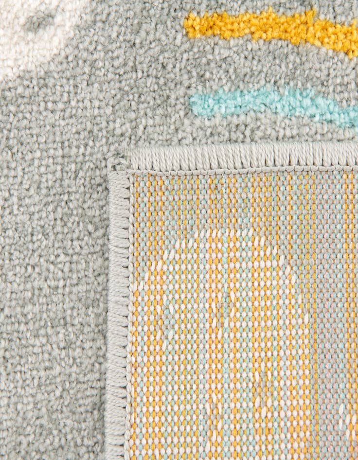 Detail image of  2' 2 x 6' Clouds and Rainbows Whimsy Kids Runner Rug