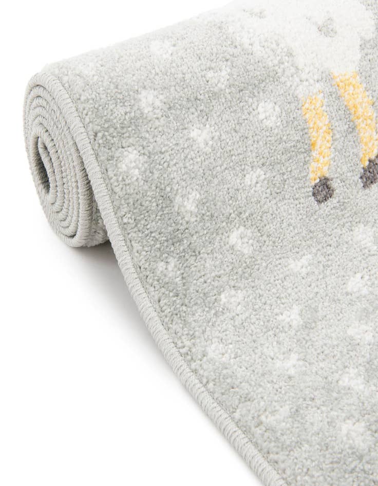 Detail image of  2' 2 x 4' Llama Whimsy Kids Runner Rug