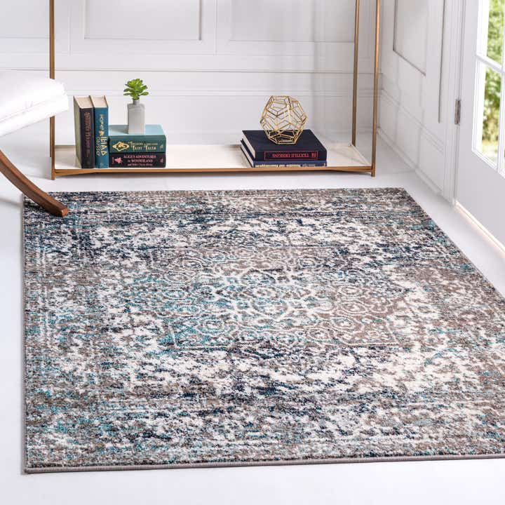 Gray 7' 10 x 7' 10 Arlington Square Rug | Rugs.com