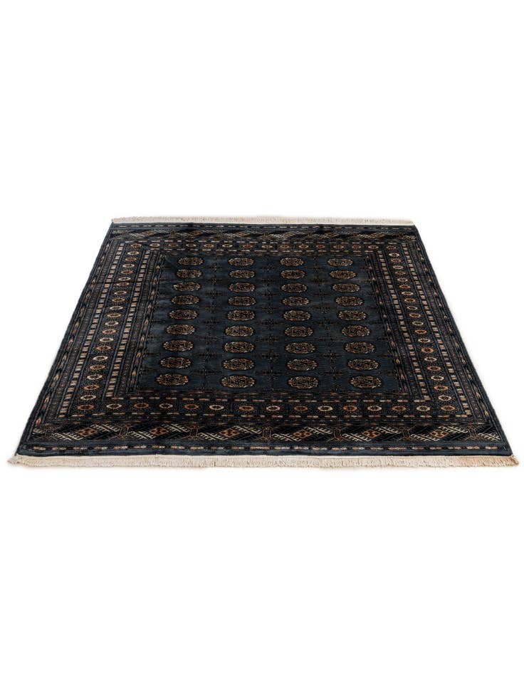 Detail image of  6' 2 x 6' 3  Hand Knotted Bokhara Oriental Wool Square Rug