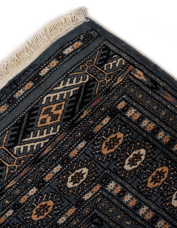 Detail image of  6' 2 x 6' 3  Hand Knotted Bokhara Oriental Wool Square Rug